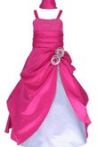 A linie pick up bodenlanges Blumenmädchenkleid mit Schmetterlingsknoten mit Rüschen