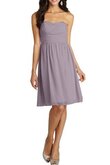 Gerüschtes A-Line Chiffon knielanges mini Brautjungfernkleid