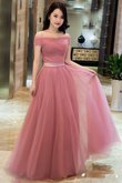 Umwerfend A Linie Ärmelloses Bodenlanges Abendkleid mit Natürlicher Taille