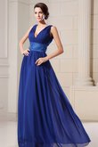 Perlenbesetztes Empire Taille Chiffon A-Linie Abendkleid mit V-Ausschnitt