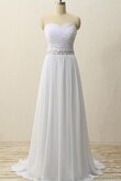 Abito da Sposa a riva Naturale con Perline in Chiffon Cinghia in rilievo A-Line