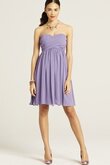 Robe demoiselle d'honneur courte plissé col en forme de cœur avec chiffon ruché