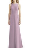 Robe demoiselle d'honneur longueru au niveau de sol avec chiffon noeud manche nulle en forme