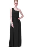 Vestido de Dama de Honor de Corte-A de Natural de Hasta el suelo de Un sólo hombro