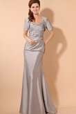 Robe de soirée longueru au niveau de sol croisade en taffetas ruché