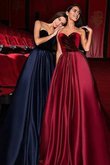 Prinzessin Gute Qualität Normale Taille Ballkleid mit Rüschen aus Satin
