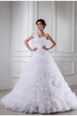 Abito da Sposa Lunghi Ball Gown in Organza con Perline Alta Vita