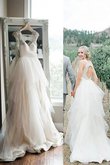 Abito da Sposa Senza Maniche Medievale Largo Bretelle in Tulle Principessa