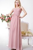 Reißverschluss Ärmelloses A-Linie attraktives bescheidenes Brautjungfernkleid aus Chiffon