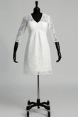 Abito da Sposa V-Scollo in pizzo con Increspato A-Line Semplice Shiena Sheer