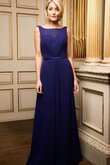 Abito da Damigella Senza Maniche in Chiffon con Increspato Profondo V-scollo largo Semplice