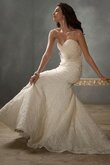 Robe de mariée naturel ceinture avec ruban avec nœud à boucles col en forme de cœur