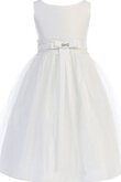 Vestido de Floristas de Corte-A en Tul de Abalorio de Apliques de Hasta el suelo