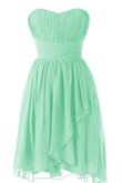 Normale Taille A-Line trägerloser Ausschnitt mini Brautjungfernkleid mit Plissierungen