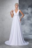 Robe de mariée classique luxueux en chiffon manche nulle de princesse