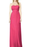 Abito da Damigella A-Line Lungo con Increspato A Terra in Chiffon senza spalline