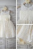 Robe de cortège enfant naturel encolure ronde de princesse avec zip ligne a