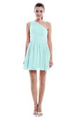 A linie Chiffon Reißverschluss stilvolles mini Brautjungfernkleid