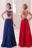 Ärmelloses Sweep train plissiertes Perlenbesetztes Chiffon bodenlanges Ballkleid