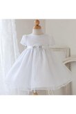 Abito da Cerimonia Bambini A-Line in Organza in pizzo Senza Maniche con Fiore con Piega