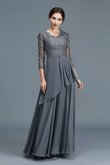 Abito mamma Sposa Naturale Principessa V-Scollo in Chiffon A Terra