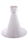 Robe de mariée officiel multi couche bustier de plissé boutonné en 3/4 manche