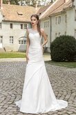 Abito da Sposa Senza Maniche largo Coda A Strascico Corto A Terra Vintage con Cristino
