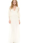 Abito da Sposa Tubino con Maniche Lunghe in Chiffon con Festone favola A Terra