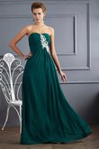 Normale Taille Chiffon Bodenlanges Ballkleid mit Herz-Ausschnitt mit Perlen