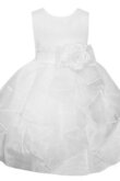 A linie Ärmelloses Blumenmädchenkleid mit Blume mit Rüschen