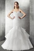 Meerjungfrau niedrige Taille rückenfreies glamouröses Brautkleid aus Organza