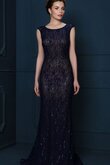 Kurze Ärmeln Sweep Zug enganliegendes luxus Ballkleid aus Spitze mit Schlüsselloch Rücken
