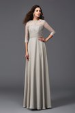 Robe de soirée naturel à la mode a-ligne de princesse en 3/4 manche