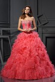 Normale Taille Bodenlanges Sittsames Quinceanera Kleid mit Rücken Schnürung aus Organza