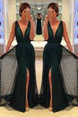 Paillette Ärmelloses Prinzessin Sweep Zug Abendkleid mit Schleife