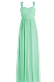 Robe demoiselle d'honneur elégant en chiffon jusqu'au sol avec zip ruché