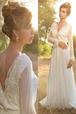 Robe de mariée classique naturel luxueux avec décoration dentelle a-ligne