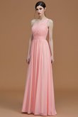 Ärmelloses Chiffon A Linie Gerüschtes Ein Schulterfreies Brautjungfernkleid