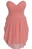 Abito da Cocktail Cuore Cerniera Corto in Chiffon A-Line con Increspato