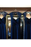 Ärmelloses A-Line Normale Taille Prinzessin Brautjungfernkleid mit Bordüre