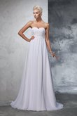 Abito da Sposa Cerniera Cuore Alta Vita con Perline in Chiffon