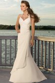 Robe de mariée à la mode distinguee au bord de la mer collant avec sans manches