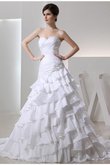 Abito da Sposa Alta Vita A-Line Senza Maniche in Taffeta Principessa