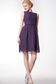 A-Line Ärmellos Reißverschluss romantisches schlichtes Brautjungfernkleid mit Gürtel