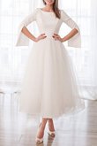 Abito da sposa favola squisito moderno con maniche lunghe in raso mini