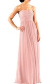 Abito da Damigella Lungo A Terra A-Line con Criss-cross con Increspato in Chiffon