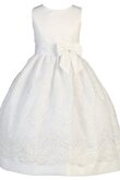 A linie Ärmelloses Blumenmädchenkleid mit Bordüre mit Schmetterlingsknoten