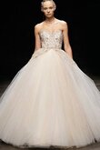 Robe de mariée naturel de mode de bal avec perle de traîne courte avec broderie