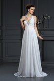 Abito da Sposa Senza Maniche in Chiffon A-Line Naturale Anello