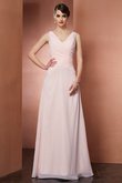 Chiffon Plissiertes Normale Taille Ärmelloses Abendkleid mit Drapierung